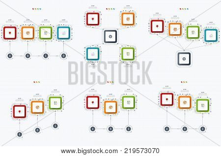Set with infographics. Data and information visualization. Template. Stock vector. Dynamic infographics stylish geometric. element for design business invitations, gift cards, flyers and brochures