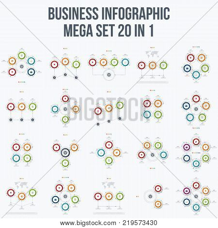 Set with infographics. Data and information visualization. Template. Stock vector. Dynamic infographics stylish geometric. element for design business invitations, gift cards, flyers and brochures