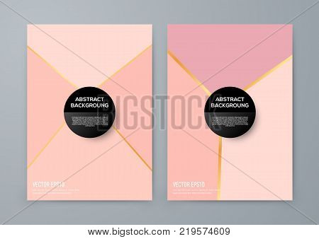 Brochure template with rose goldbackground. cover backdrop for banner or poster design