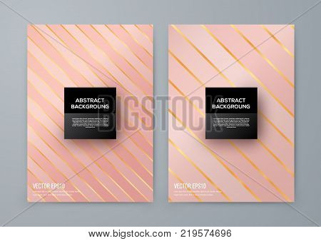Brochure template with rose goldbackground. cover backdrop for banner or poster design