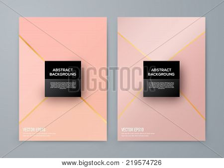 Brochure template with rose goldbackground. cover backdrop for banner or poster design