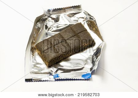 Bars of medical hematogen on a white background shot close-up