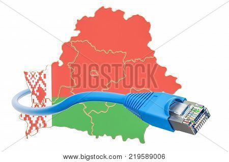 Internet connection in Belarus concept. 3D rendering isolated on white background
