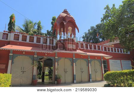 Udaipur India - October 16, 2017: Noulakha Mahal Main Arya Samaj Temple At Sajjan Nivas Park Udaipur