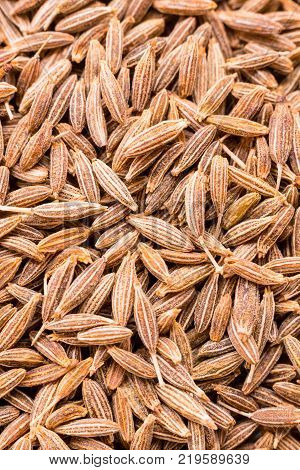 Zoomed in cumin seeds which are used as digestive herbal medicine.