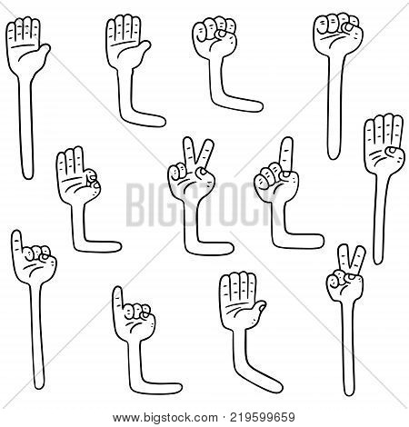 vector set of cartoon arm hand drawn
