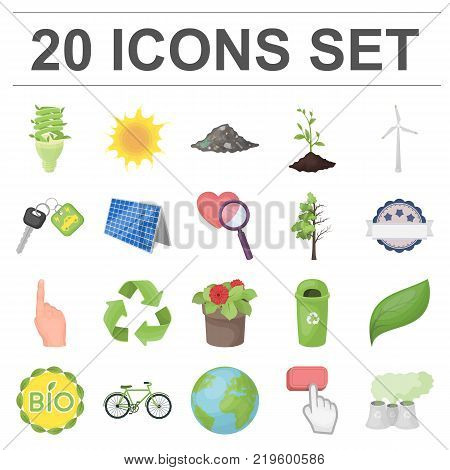 Bio and ecology cartoon icons in set collection for design. An ecologically pure product vector symbol stock  illustration.