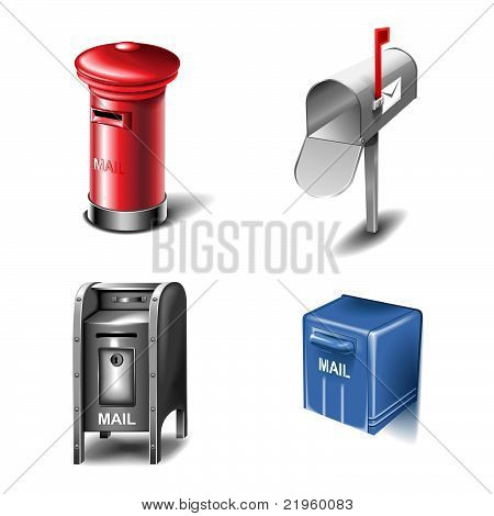 Iconos de vector de buzón
