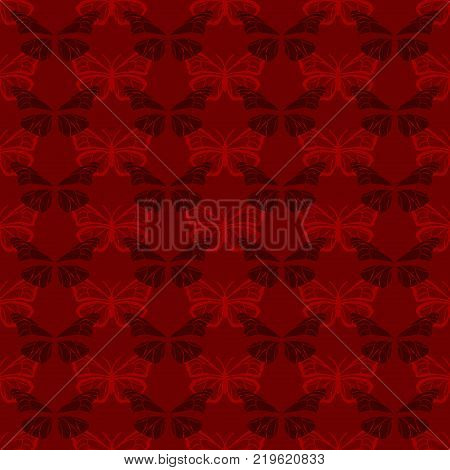 Black and White Butterfly in an ellipse on a red background