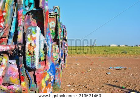 Cadillac Ranch In Amarillo, Texas.
