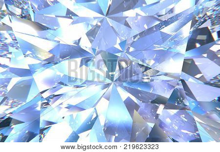 Realistic diamond texture close up, 3D illustration.