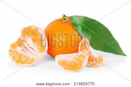 tangerine or mandarin fruit isolated on white background cutout