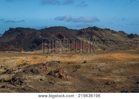 Lanzarote. Spanish desert. Timanfaya national park. Stone desert Volcano landscape