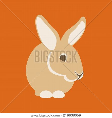 rabbit cartoon vector illustration flat style front view