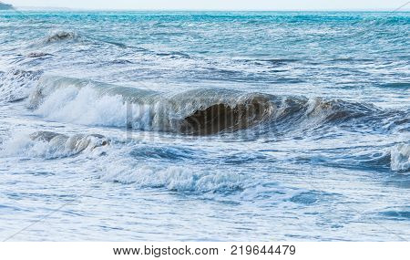 Tropical Hurricane Waves Of The Sea Of The Dominican Republic