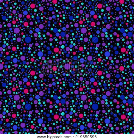 Dot seamless pattern with neon color. Dynamic pattern with bubbles