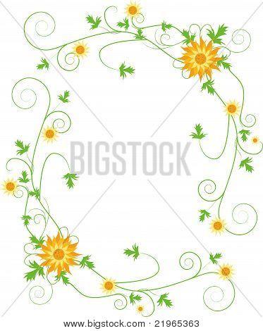 Fantasy trädgård bakgrund-gula blommor