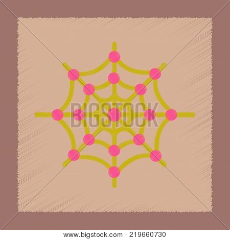 flat shading style icon of spider web