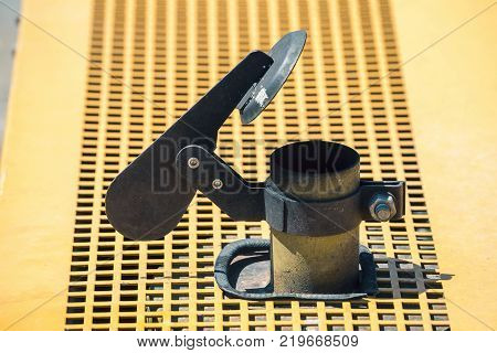 Exhaust pipe pipe of the electric generator at construction site