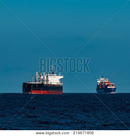 Black Cargo Ship