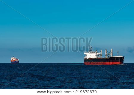 Black Cargo Ship