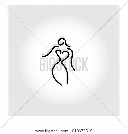 woman line illustration shape outline silhouette icon