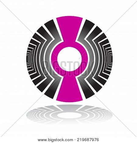Circle element for design. Abstract geometric shape. Vector art.
