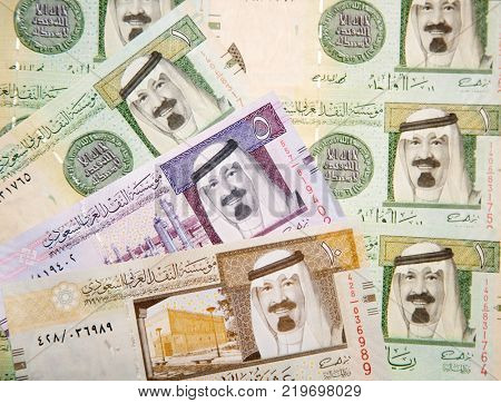 Collection of Saudi Arabia Riyal banknotes