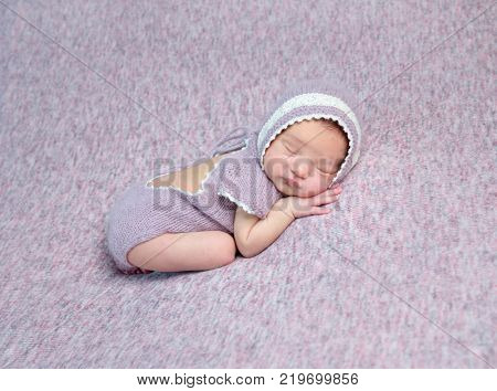 Little newborn baby sleeping