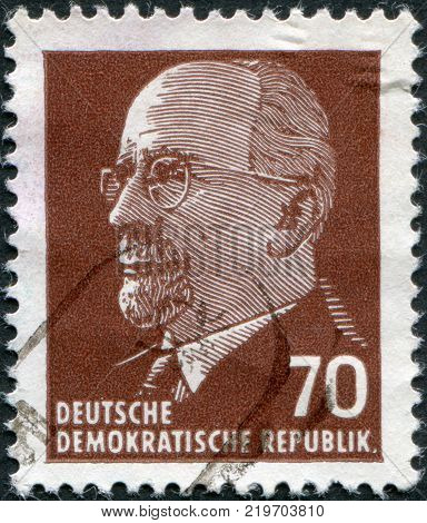 DDR - CIRCA 1963: A stamp printed in DDR shows Walter Ulbricht circa 1963