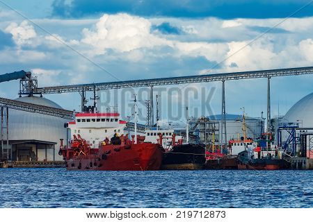 Cargo Ships At The Terminal