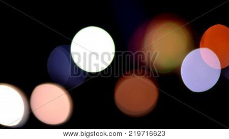 bokeh of lamp's light in the night