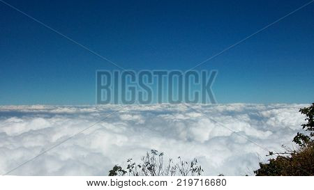 beautiful scenery of sky under the mountain