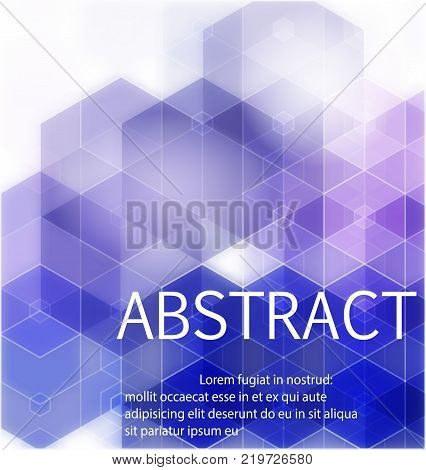 Vector Abstract geometric background. Template brochure design. Blue hexagon shape. Vector illustration.