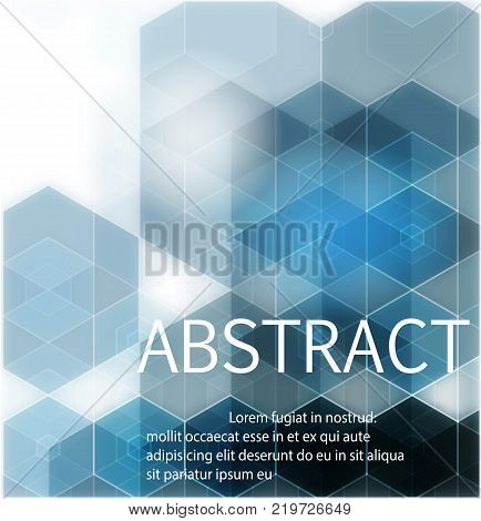 Vector Abstract geometric background. Template brochure design. Blue hexagon shape. Vector illustration.