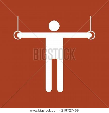 Gymnastic Flying Rings Rise Sport Figure Symbol Vector Illustration Graphic Design