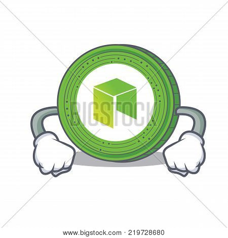 Angry NEO coin character cartoon vector illustration