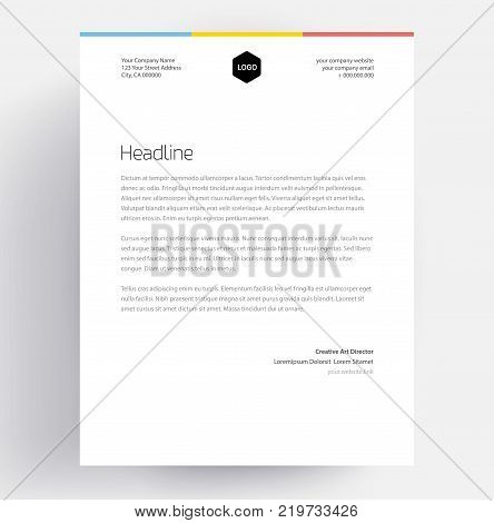 Elegant letterhead template design in minimalist style - editable business template
