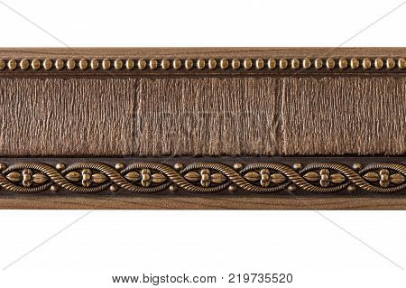Wooden skirting boards isolated on white background clipping path.