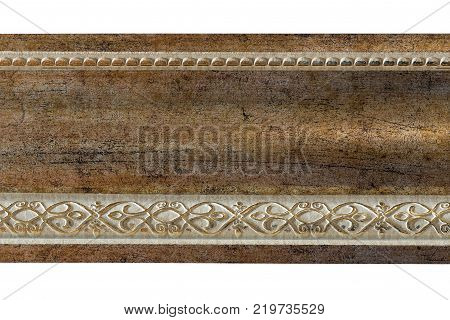 Wooden skirting boards isolated on white background clipping path.