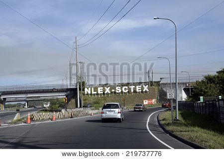 Manila, Philippines, December 12, 2017, Road From Manila To Baguio City View With Car