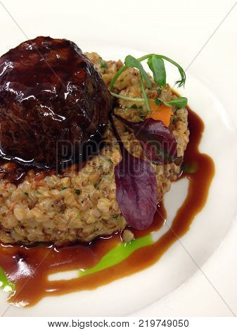 Image made by smartphone. Exotic meal on the litchen