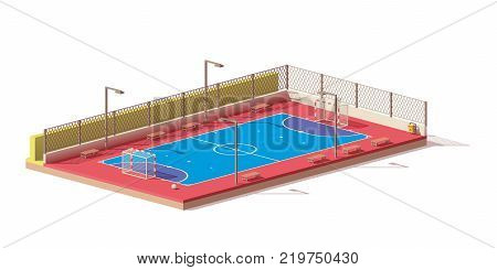 Vector low poly street futsal court icon
