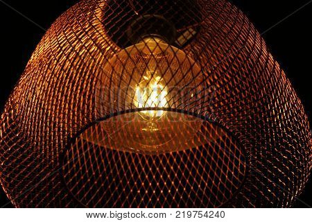 Modern Ceiling Lamp With Macro On Filament Bulb