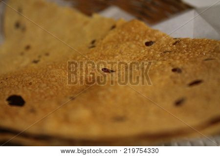 Typical Indian Crispy Bread Dish With Cumin