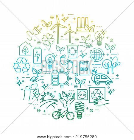 Eco lifestyle, zero waste concept, recycle and reuse. Vector template for your design