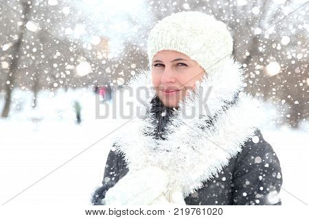 Portrait Of The Young Woman Up To Shoulders At A Wall