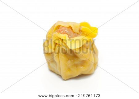 close up of shrimp wonton isolated on white background