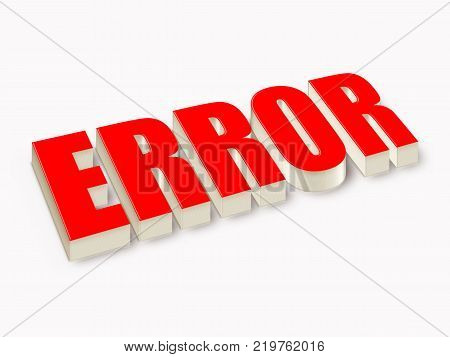 ERROR 3D text design.Error design 3d. Illustration stock.