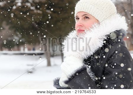 Portrait Of The Young Woman Up To Shoulders At A Wall